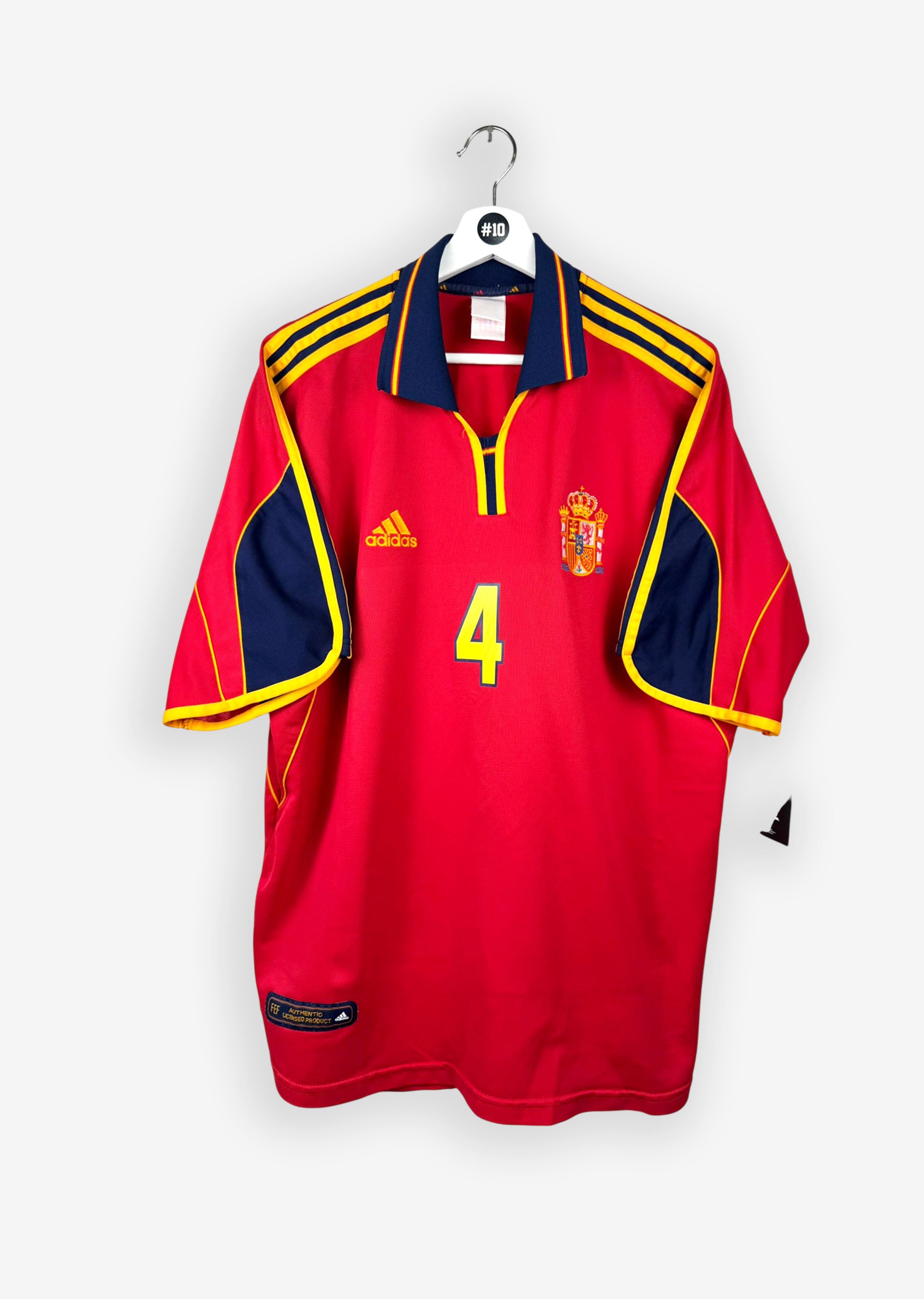 SPAIN 2000/02 HOME SHIRT - #4 GUARDIOLA (SIZE XL)