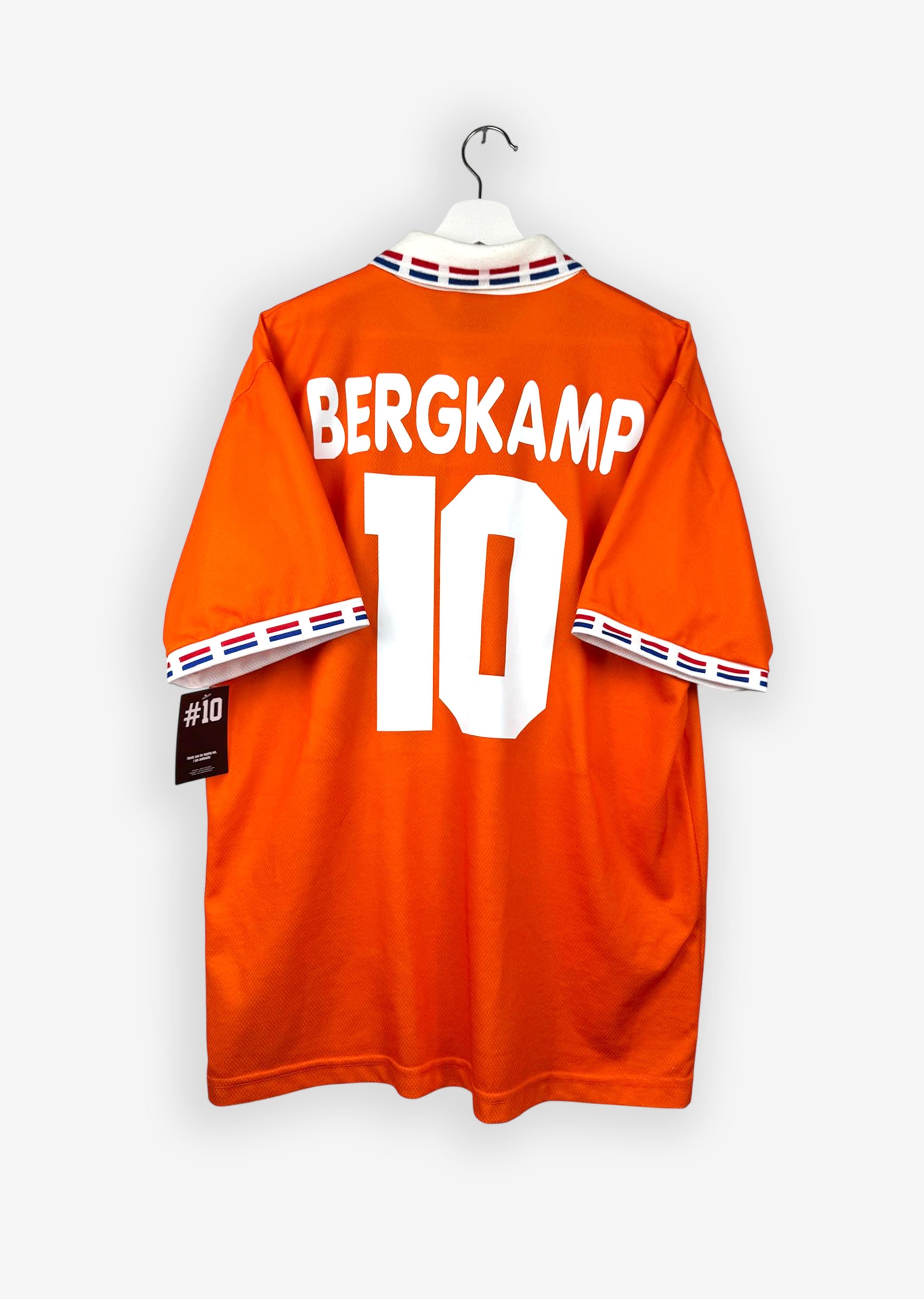 THE NETHERLANDS 1996/97 HOME SHIRT - #10 BERGKAMP (SIZE XL)