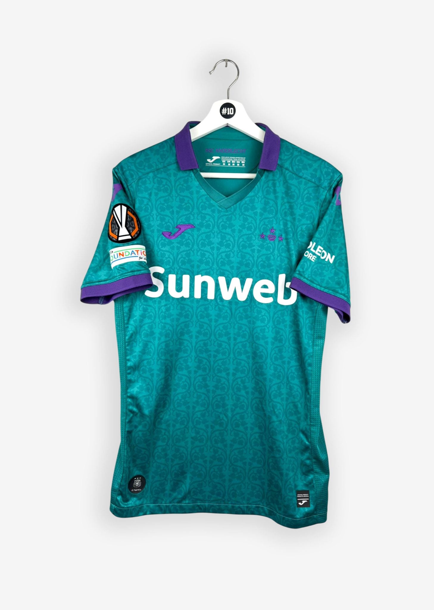 RSC ANDERLECHT 2024/25 THIRD SHIRT - MATCHWORN EUROPE LEAGUE AND SIGNED #17 LEONI (SIZE M), COA INCL.