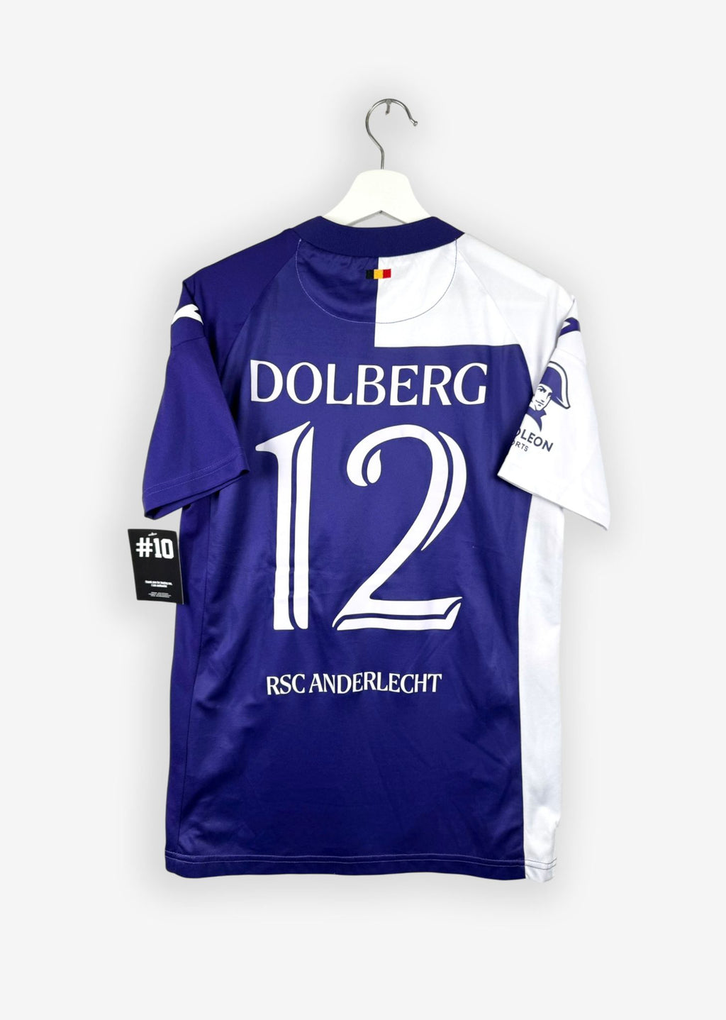 RSC ANDERLECHT 2023/24 HOME SHIRT - #12 DOLBERG (SIZE S)