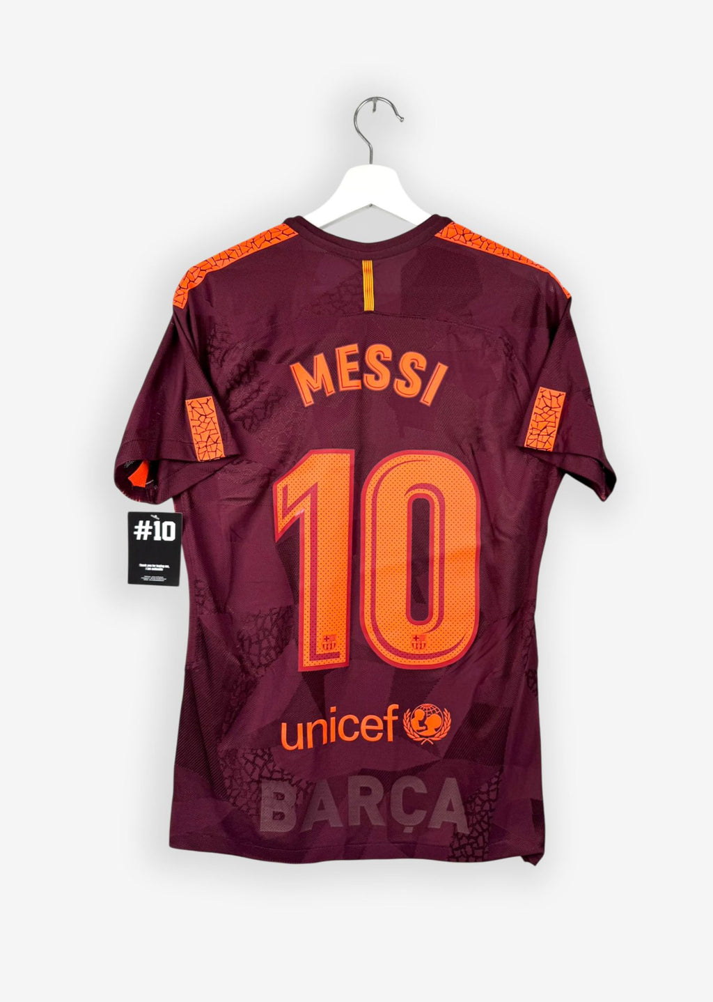 FC BARCELONA 2017/18 THIRD SHIRT - PLAYER ISSUE #10 MESSI (SIZE M)