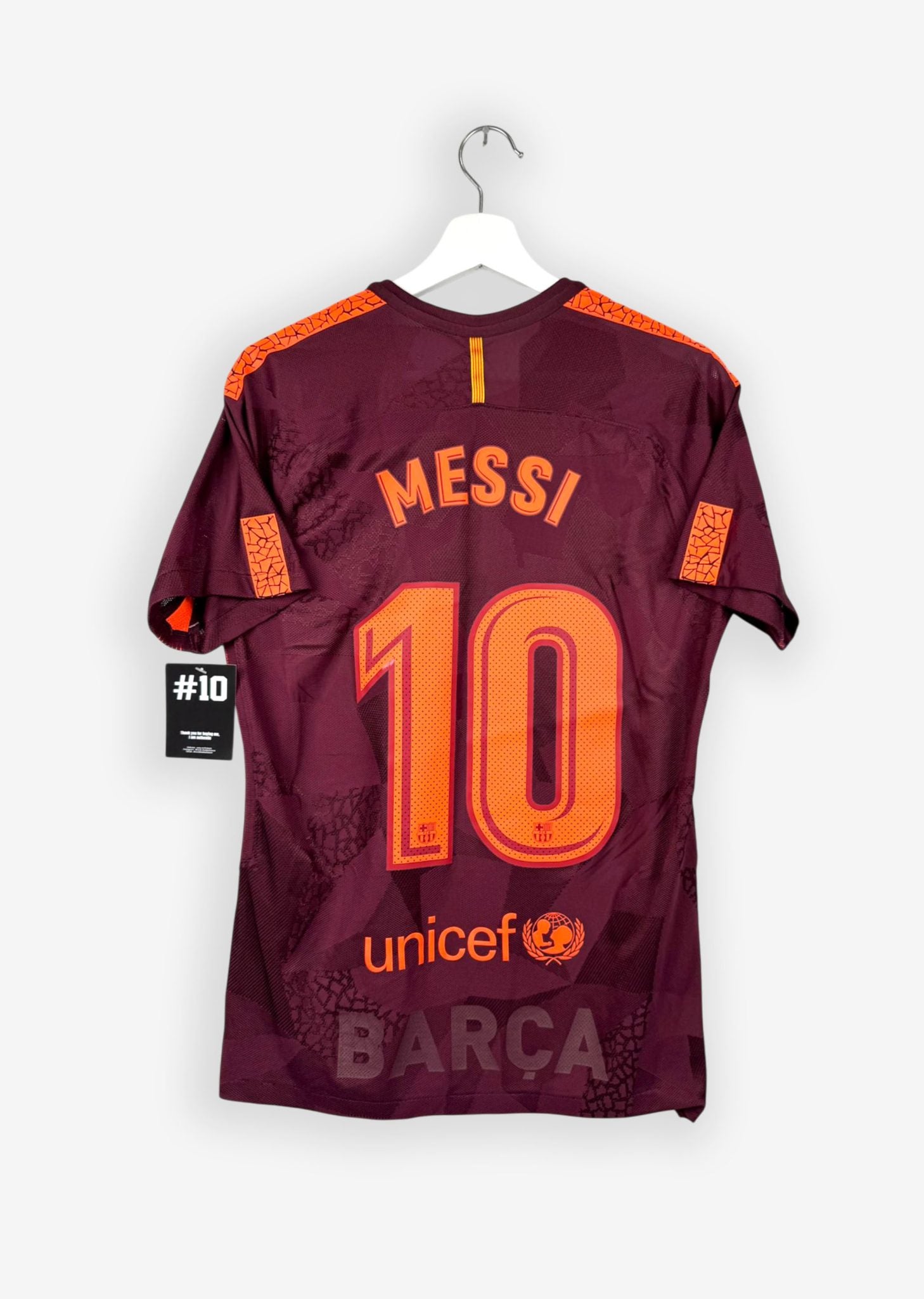 FC BARCELONA 2017/18 THIRD SHIRT - PLAYER ISSUE #10 MESSI (SIZE M)