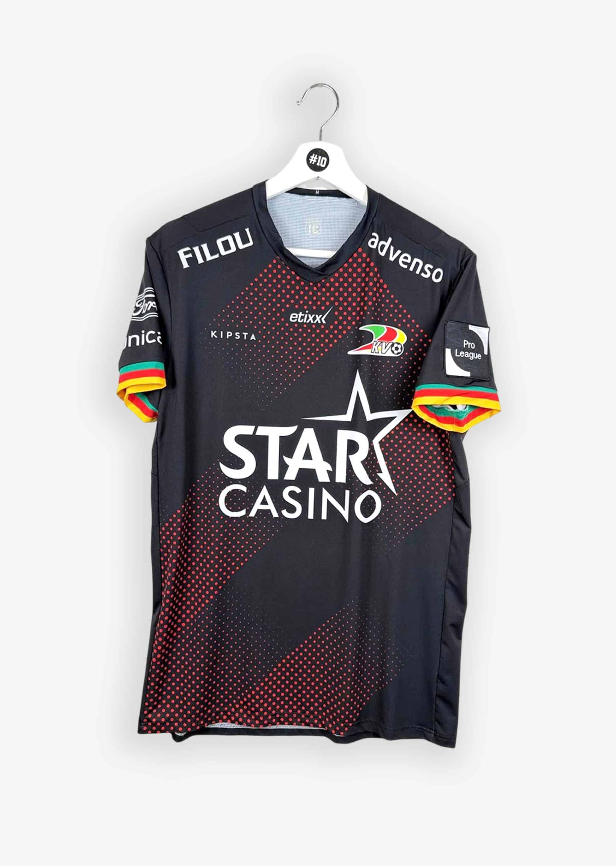 KV OOSTENDE 2020/21 HOME SHIRT - MATCHWORN/ISSUED #5 THEATE (SIZE M)